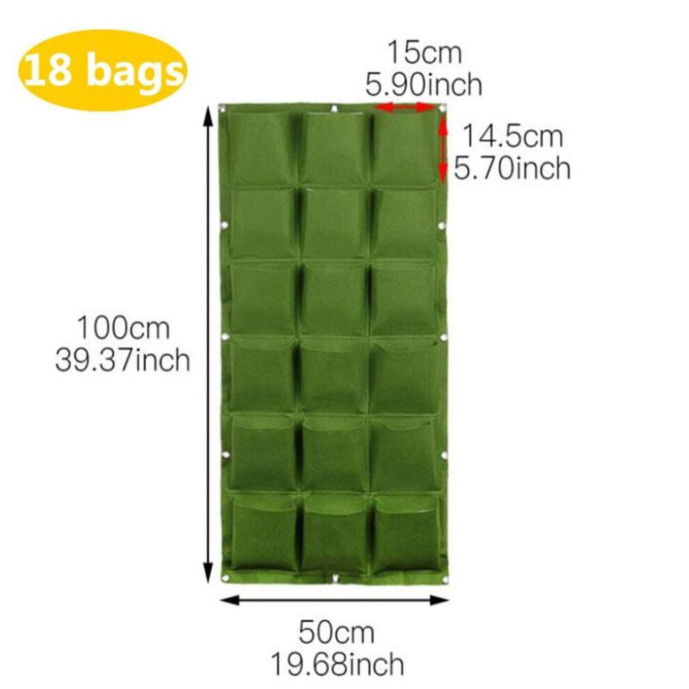(18pockets 50x 100) 12/25/36 Pockets wall hanging Grow Bags flower plant pots indoor Vertical Garden flowerpot planter Vegetable Growth fabric bag