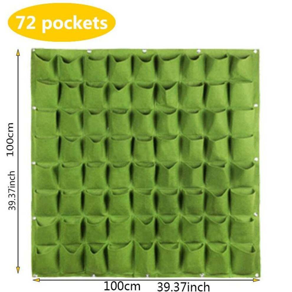 (72pockets 100x100) 12/25/36 Pockets wall hanging Grow Bags flower plant pots indoor Vertical Garden flowerpot planter Vegetable Growth fabric bag