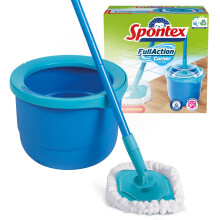 Full Action Corner System Spin Mop and Bucket Set | Reaches Tight Corners | Easy 360 Wringing & Rinsing System | Cleans Laminate, Wood & Tile