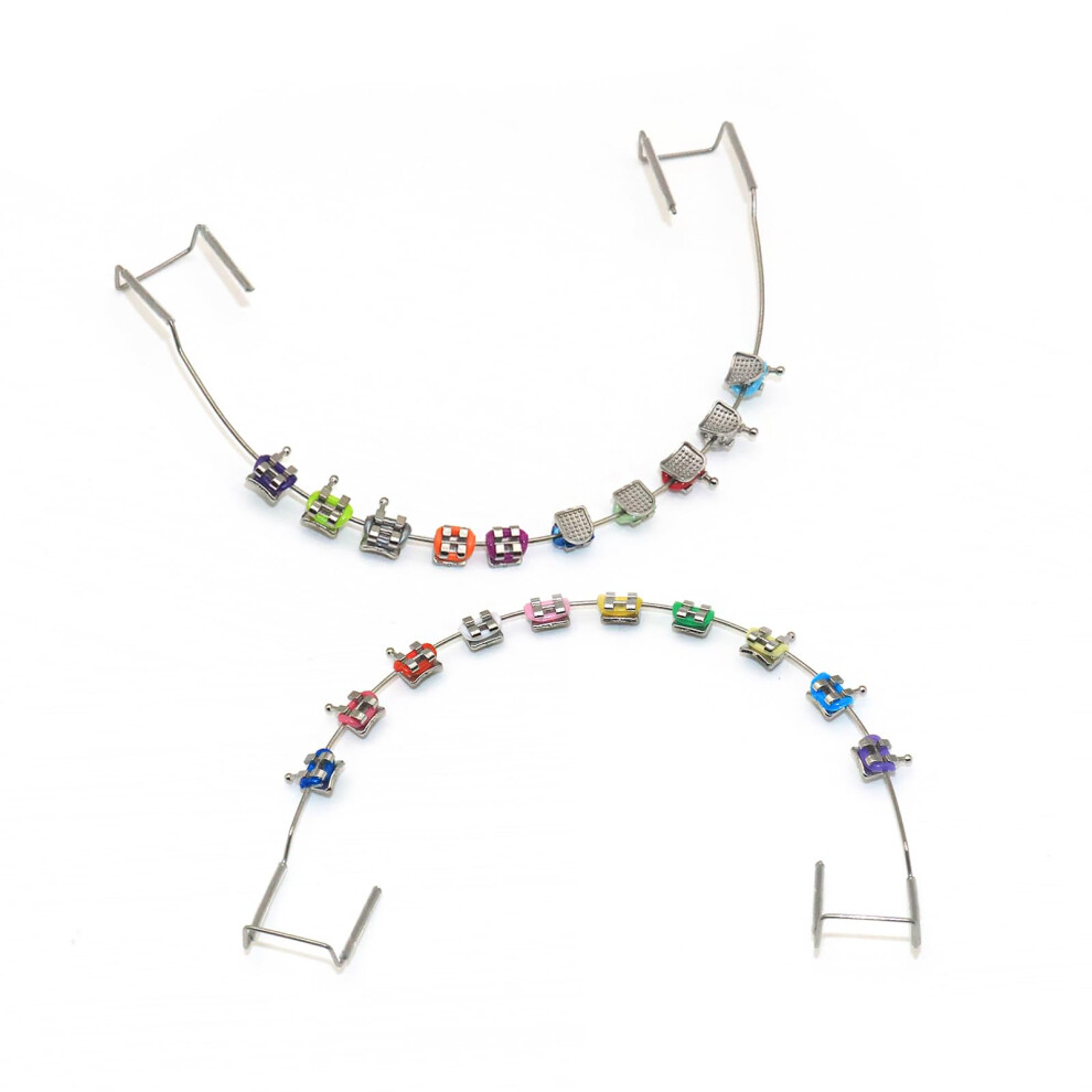 1 Packung Temporarer Zahnschmuck Mit Metalldrahten, Metallklammern Und Kieferorthopadischen Ligaturen. Hilfsmittel Fur Kieferorthopaden Zum Erkla-image