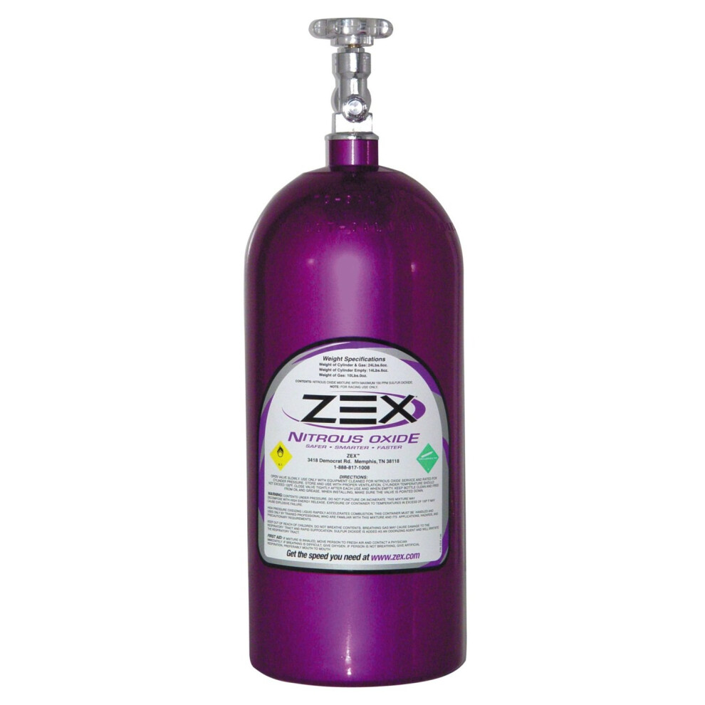 Zex 82000 10 Lb Nitrous Oxide Bottle Purple 036584058762