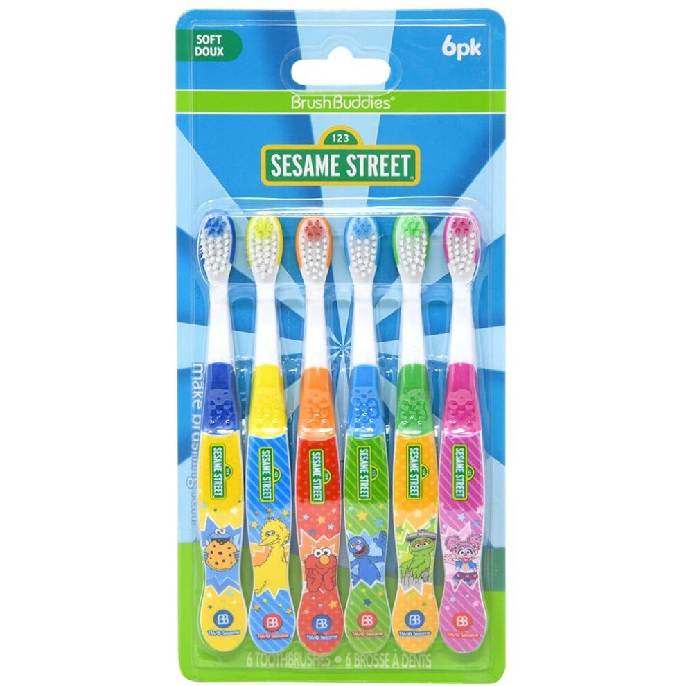 Brush Buddies Sesame Street Toothbrushes Soft Set of 6