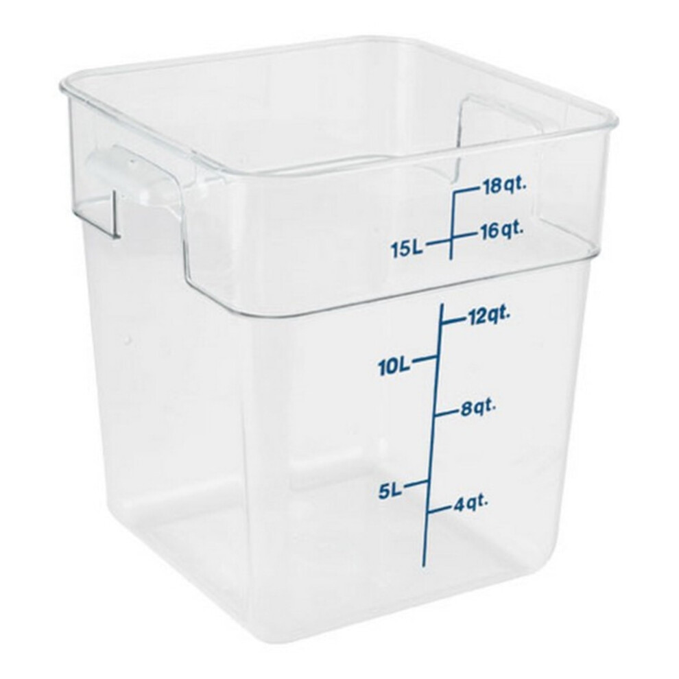 Cambro Voedselcontainer - Klassieke Serie Vierkant - 18 Qt (Quart) - Commerci Le Kwaliteit Voor Voedselbereiding (Doorzichtig)-image