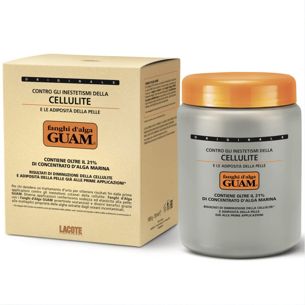 Guam Anti-Cellulite Hot Seaweed Mud Original Formula | Sculpting Body Wrap To Remove Cellulite Skin Tightening Treatment For Thighs And Legs Inches