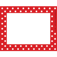 Barker Creek Name Badges & Self-Adhesive Labels, Red & White Dots, Multi-Purpose Name Tags, Gift Tags, Labels, and More! 3.5" x 2.75", 45 per Pkg, Hom