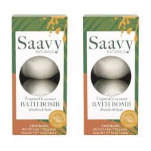 Saavy Naturals Badebomben, exotischer tropischer Kokosnussduft, sanfte feuchtigkeitsspendende Formel, sch   umende Sprudelblasen, Geschenk f   r Frau
