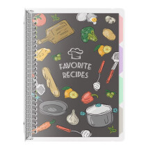 Blank receptbok fr att skriva i dina egna recept 8.5 """" x 11 """" avtagbart inbundet familjreceptbindemedel med avdelare anpassade personliga rece