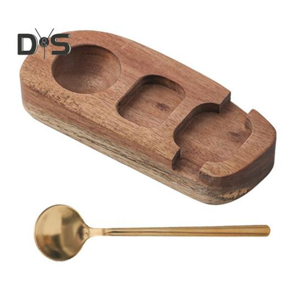 Wood Egg Serving Tray 3-compartment Wooden Platters With Spoon Dining Egg Tray Holder For Cheese Snacks Desserts Sushi