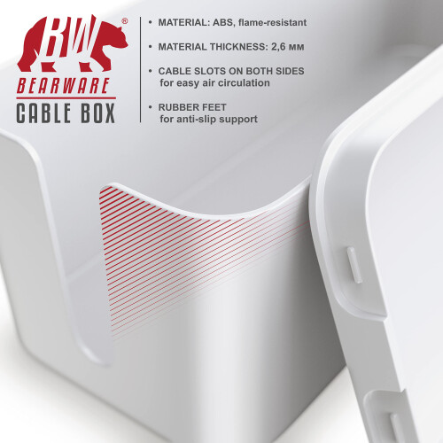 - Cable Tidy Box - Cable Management Box - Cable Organizer - Cable Box - Box for covering cables - Multiple Socket Organizer - Handy Charging Box - 2