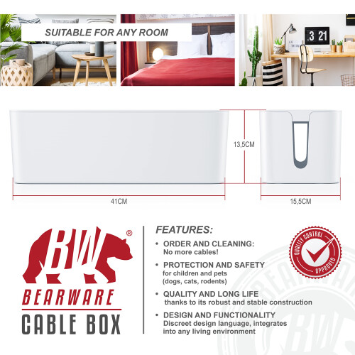 - Cable Tidy Box - Cable Management Box - Cable Organizer - Cable Box - Box for covering cables - Multiple Socket Organizer - Handy Charging Box - 1