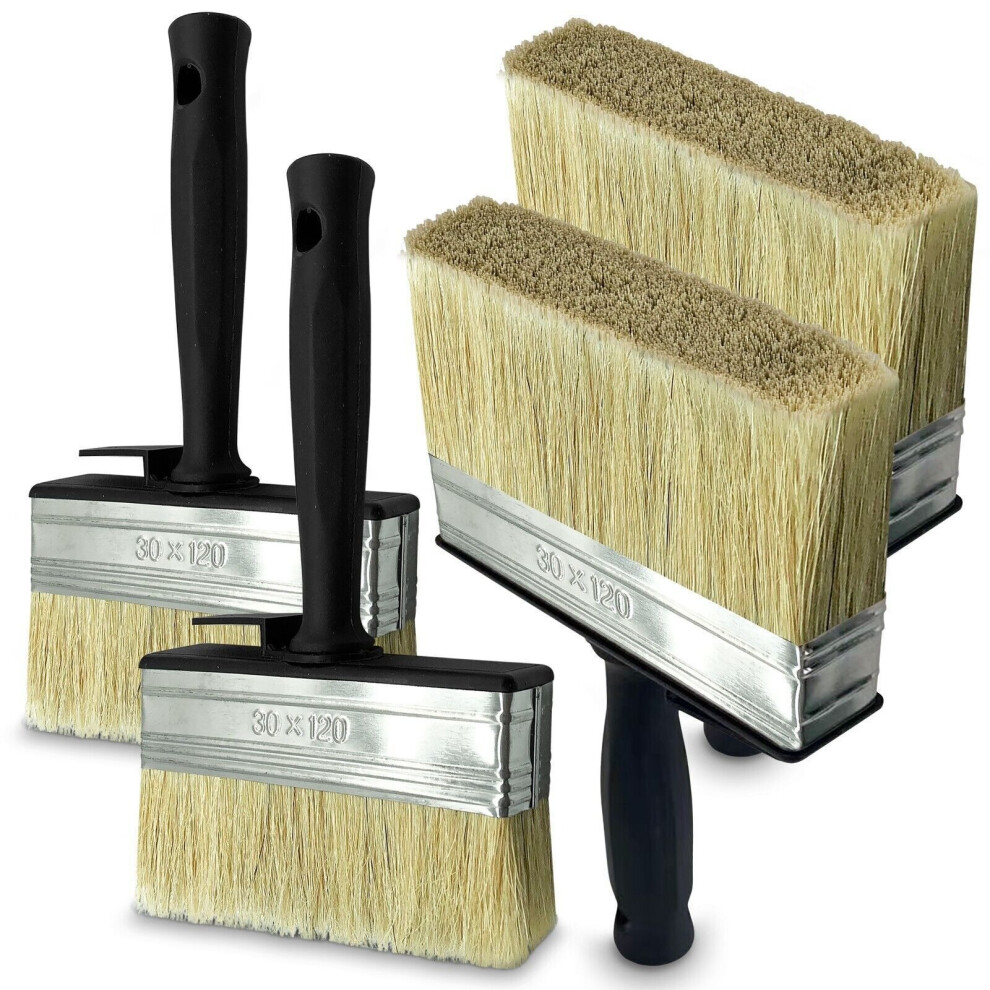 Shed Fence Brush 5" Multipurpose Wide Block Paint Paste Wood Decking Garden 4PK