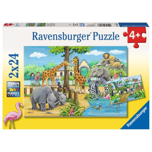 Ravensburger Puslespil 2x24 Velkommen til Zoo
