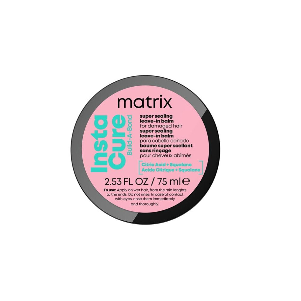 Matrix Instacure Build-A-Bond, Super Sealing Leave-In Balm, For Damaged Hair, Repairing Formula,, With Citric Acid And Squalane, Strengthens From The Inside,