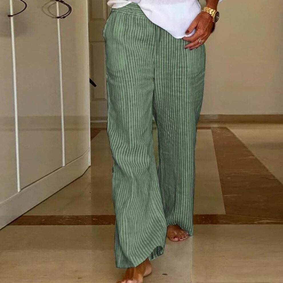 (green, S) YYFS Women's Fashion Casual Solid Color Print High Waist Trousers Pants & Capris