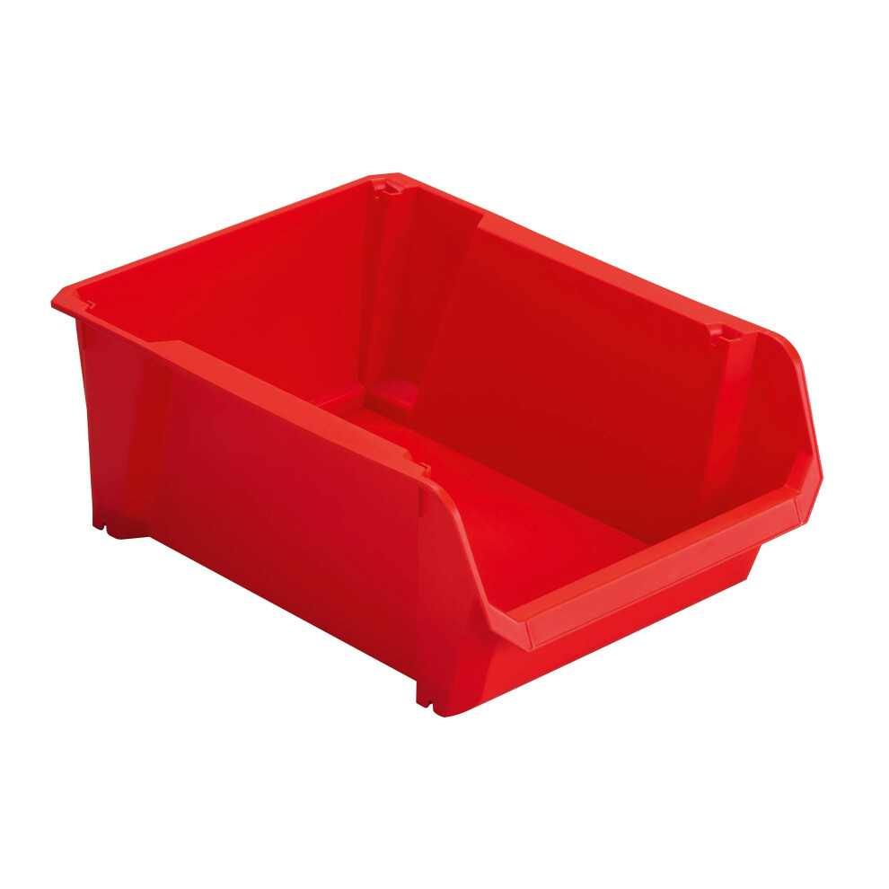 STST82742-1 Storage Boxes #4 Red Impact Resistant Polypropylene Stackable Wall Mounted Ideal for Storage of Small Items, Tools, Accessories, etc.