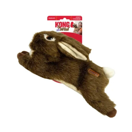 KONG Wild Low Stuff Creatures with Minimal Stuffing for Dogs (Rabbit)