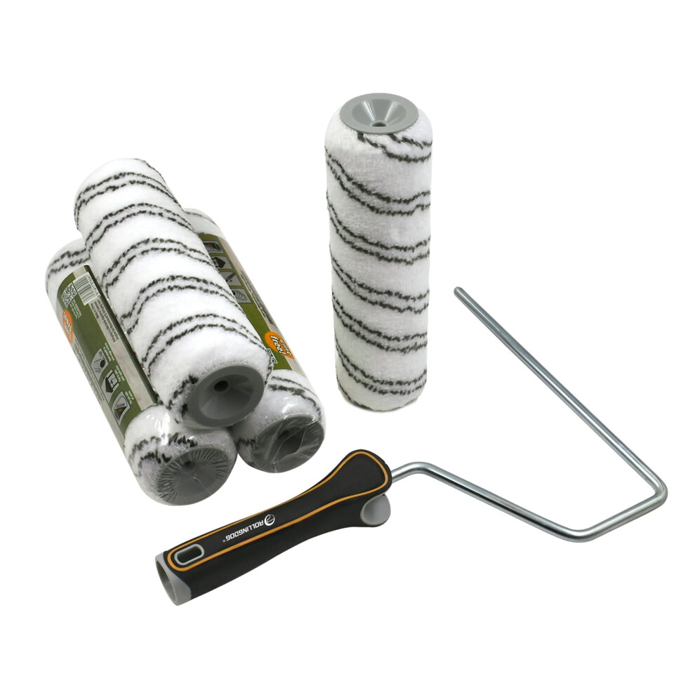 9" Masonry Paint Roller Set with 4 PC 1/2â(12mm) Nap Roller Covers for Painting Semi Smooth to Semi Rough Walls and Ceilings-image-OPC-PH8MDMV-NEW