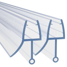 Pair of 2 Rubber Plastic Bath Shower Screen Seal Strip for 4-6mm Glass Door Curved Straight Up to 22mm Gap (Up to 10mm)