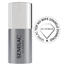Diamond Sparkle No Wipe Top Coat For Gel Nail Polish. UV LED Soak Off Colour Protection With Subtle Clear Glitter Finish. Easy to Apply, Crack