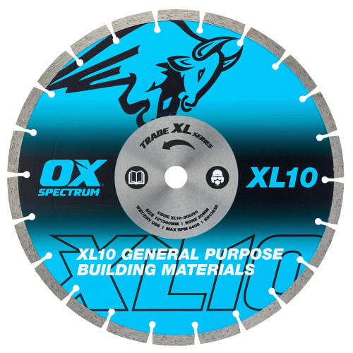OX Trade XL-10 Segmented Diamond Blade - General Purpose - 300/20mm, Blue / Silver