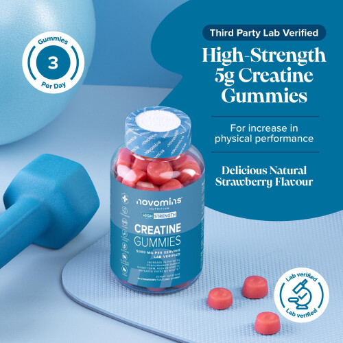 Creatine Gummies 5000mg – Lab Verified - High Strength Creatine Monohydrate Gummies – Increase Physical Performance – 90 Berry Flavoured Pre 2