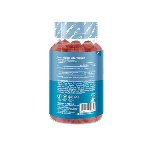 Creatine Gummies 5000mg – Lab Verified - High Strength Creatine Monohydrate Gummies – Increase Physical Performance – 90 Berry Flavoured Pre 1