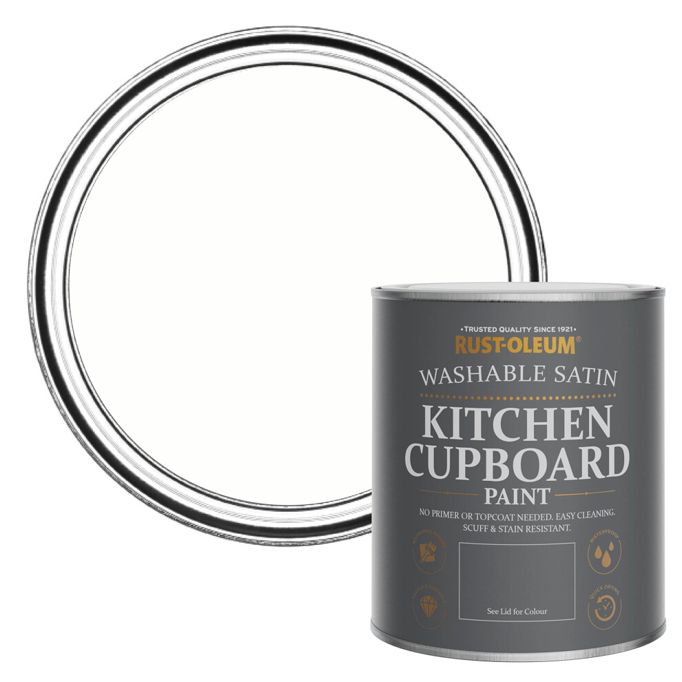 B&Q -  Chalk White Satin Kitchen Cupboard Paint 750Ml - Image 4