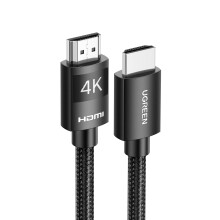 Cavo HDMI 2.0 4K da 2 m, nero, intrecciato e resistente.