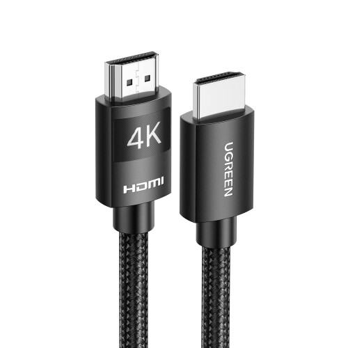 Cavo HDMI 2.0 4K da 2 m, nero, intrecciato e resistente.