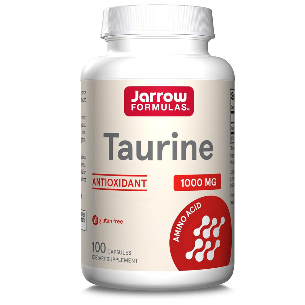 Jarrow Formulas , Taurine, 1000Mg, High Dose, 100 Capsules, Gluten Free, Soya Free, Non-Gmo