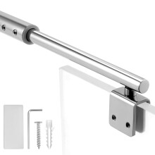 QWORK Shower Screen Support Bar Adjustable, 700-1200mm Telescopic Support Bar Fits 8-10mm Thickness Glass, for Shower Enclosure