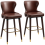 Homcom HOMCOM Bar Stools Set of 2, Dining Stools with Backrest, Footrest, Brown 9