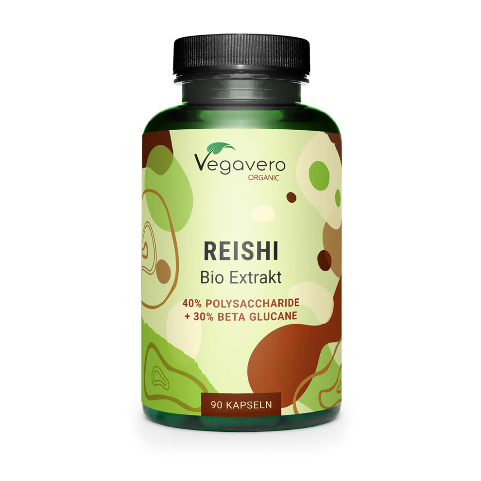 Vegavero Organic Reishi Extract | 8400 Mg (14:1) Ganoderma Lucidum | With Polysaccharides & Beta Glucans | Mushroom Supplement | 90 Capsules | Vegan