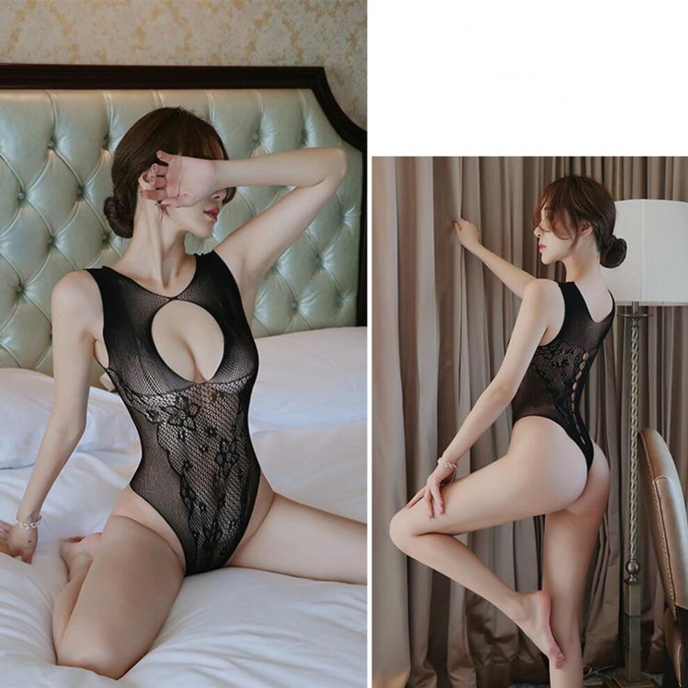 Sexy Plus Size Hollow Out View Bikini Open-Back Lingerie Cross-Border E-Commerce Knitted Underwear Set For Special Purpos