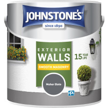Johnstone's, Exterior Smooth Masonry Paint, Moher Slate, Up to 15 Years Protection, Weather & Dirt Resistant, 30m² Coverage Per Tin, Dry in 1-2 Hours