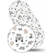 80x38cm Fitted Sheet 100% Cotton for Baby Moses Basket Pram Bassinet On Safari