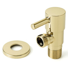Xcel Home Gold Stop Isolation Valve for Douche | On/Off Muslim Shattaf Plated Tap | Toilet Bidet Spray Single Lever Angle Switch | 1/2" BSP