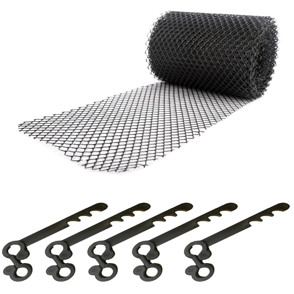 Gutter Mesh Guard Roll To Stop Leaf Debris 10 Meters And 10 Mesh Guard Fixing Clips (10 Meters) 5060856896023