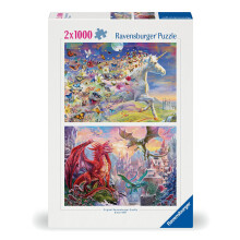 Ravensburger - Unicorni & Draghi - 2 x 1000 Pezzi Puzzle