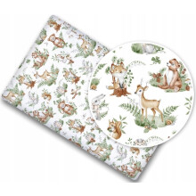 Baby Nursery Bed Fitted Cot Sheet 100% Cotton Printed Design For Crib 90x40cm Animals in the Forest