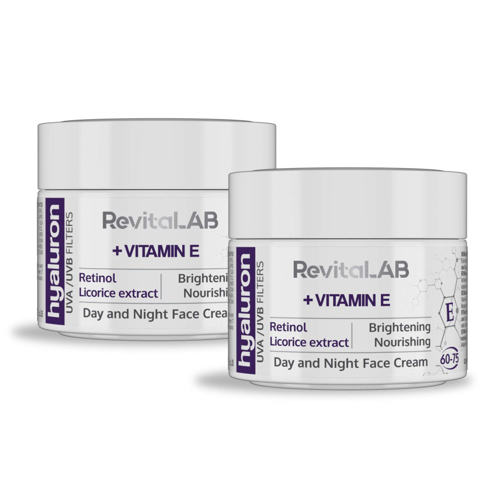 Revitalab Hyaluron Anti-Ageing Day And Night Cream, Enriched With Vitamin A (Retinol) Vitamin E, Liquorice Root Extract, Hyaluronic Acid And Uv Filters, For