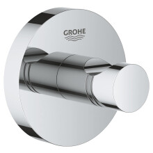 Start QuickFix Robe Hook (Metal, Concealed Fastening, Including Screws and Dowels, Extra Easy to Fit QuickGlue), Size 45 mm, Chrome, 41173000