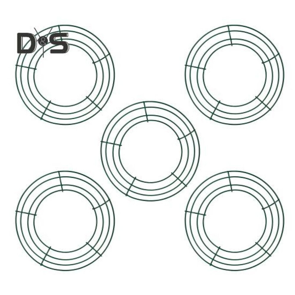 (green, 25cm 5pcs) 20cm/25cm Metal Hoop Wreath Frame Wire Ring Flower Garland Holder Diy Wreath Making Supplies For Festival Wedding Party