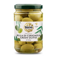 Organic Bella di Cerignola Olives in Brine 280g, Pack of 5 - Handpicked in The Italian Region of Cerignola - Whole Green Olives - Succulent & Vibrant