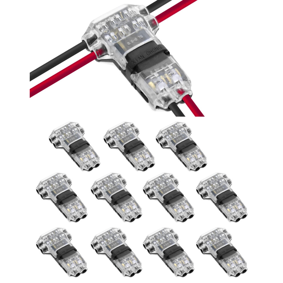 Qwork 12Pcs Solderless Wire Connectors, T Tap Electrical Connectors Quick Splice Without Stripping Suitable For 20-22 Awg 0.35-0.5 Mmâ² Electrical 795973817464