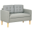 Homcom HOMCOM Compact Loveseat Sofa 2 Seater Sofa with Wood Legs, Light Grey 9