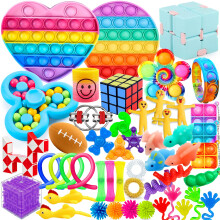 50PCS Fidget Toys Pack, Sensory Fidget Toys Set, Stress Anxiety Relief Fidget Toy for ADHD Autism, Party Favors Birthday Party Gifts For Kids Teens