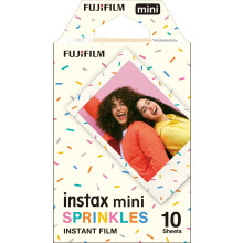 instant mini film with SPRINKLES decorative border, 10 shot pack, suitable for all instax mini series cameras and mini LINK smartphone printers