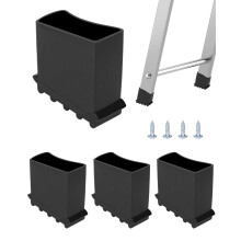 QWORK 4pcs Ladder Rubber Feet Stabiliser, 25x50 mm Non-Slip Rubber Cover for Step Ladders