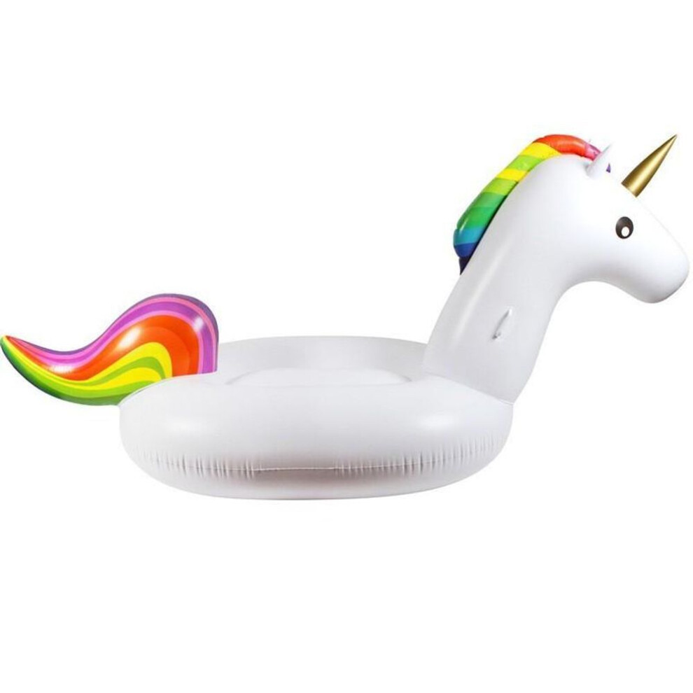 (white, 200*100*90CM) Unicorn Float Pool Lounge Chair Inflatable Raft Backrest Float Water Hammock Summer Pool Toy Adult Swim Float Giant Ride-on